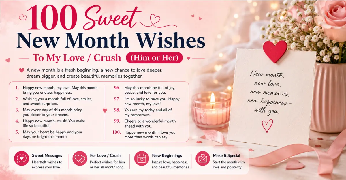 100 Sweet New Month Wishes To My Love / Crush (Him or Her)