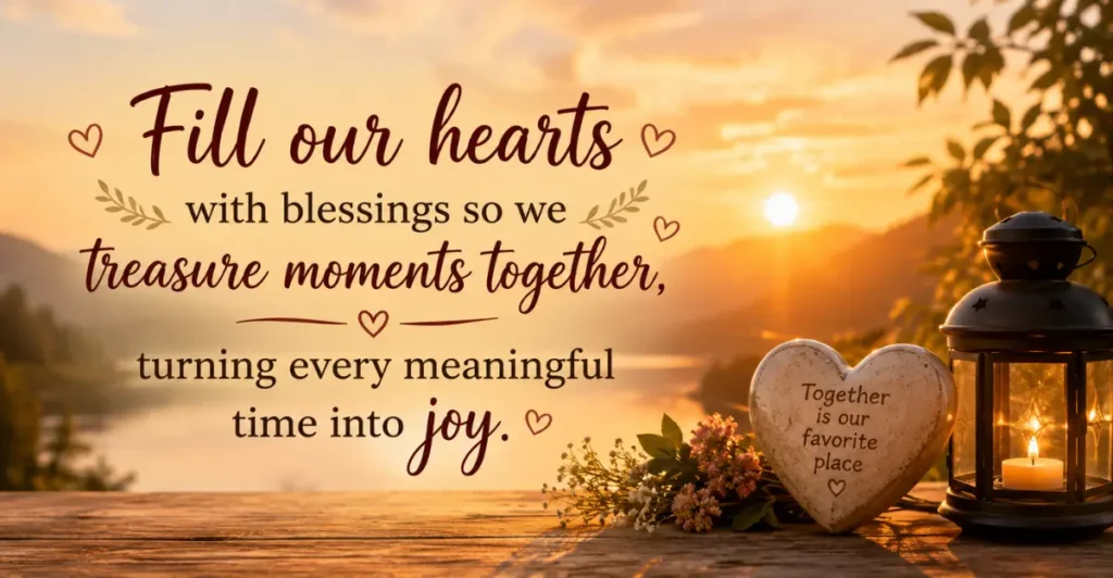 Fill our hearts with blessings so we treasure moments together, turning every meaningful time into joy.