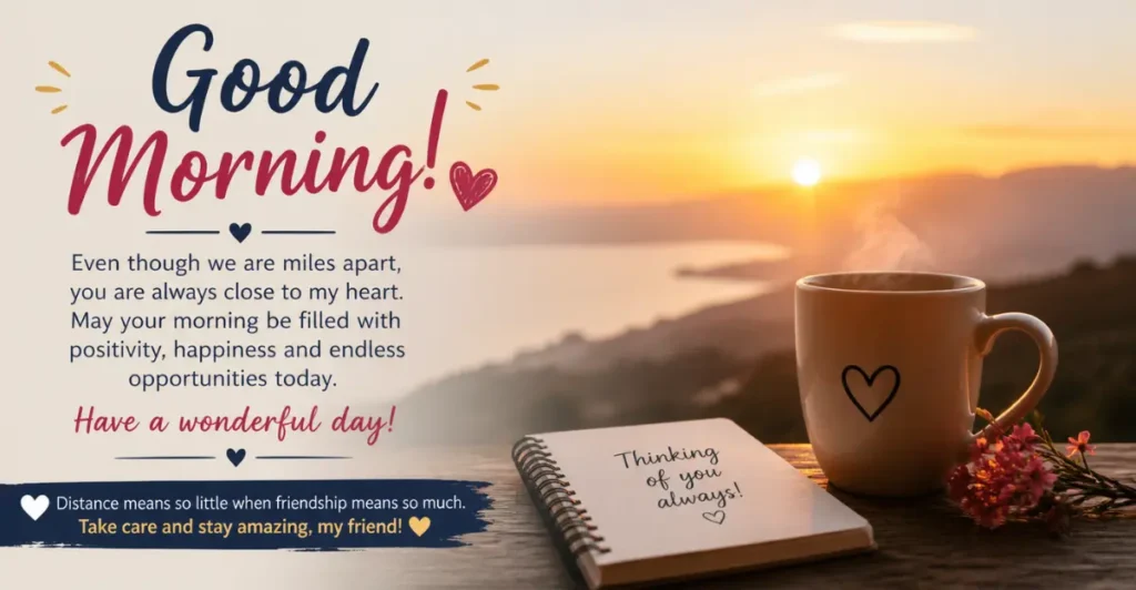 Long Distance Good Morning Message for a Friend